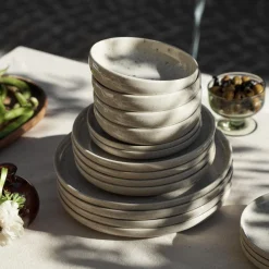 Assiett Bruno 22cm Stengods Spräcklig Beige