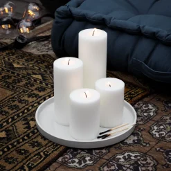 Blockljus Stearin 20x7cm Vit