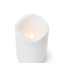 Blockljus Timer LED 11,5x7,5cm Vit