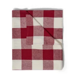 Bordsduk Check 240x140cm Linnemix Röd