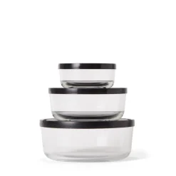 Burk Glas Lock 1,45L Låg Svart