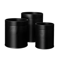 Burk Metall 13x11cm Svart