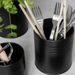 Burk Metall 13x11cm Svart