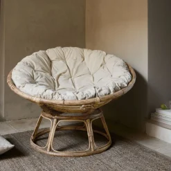 Dyna Rund Slätväv 130cm Naturvit