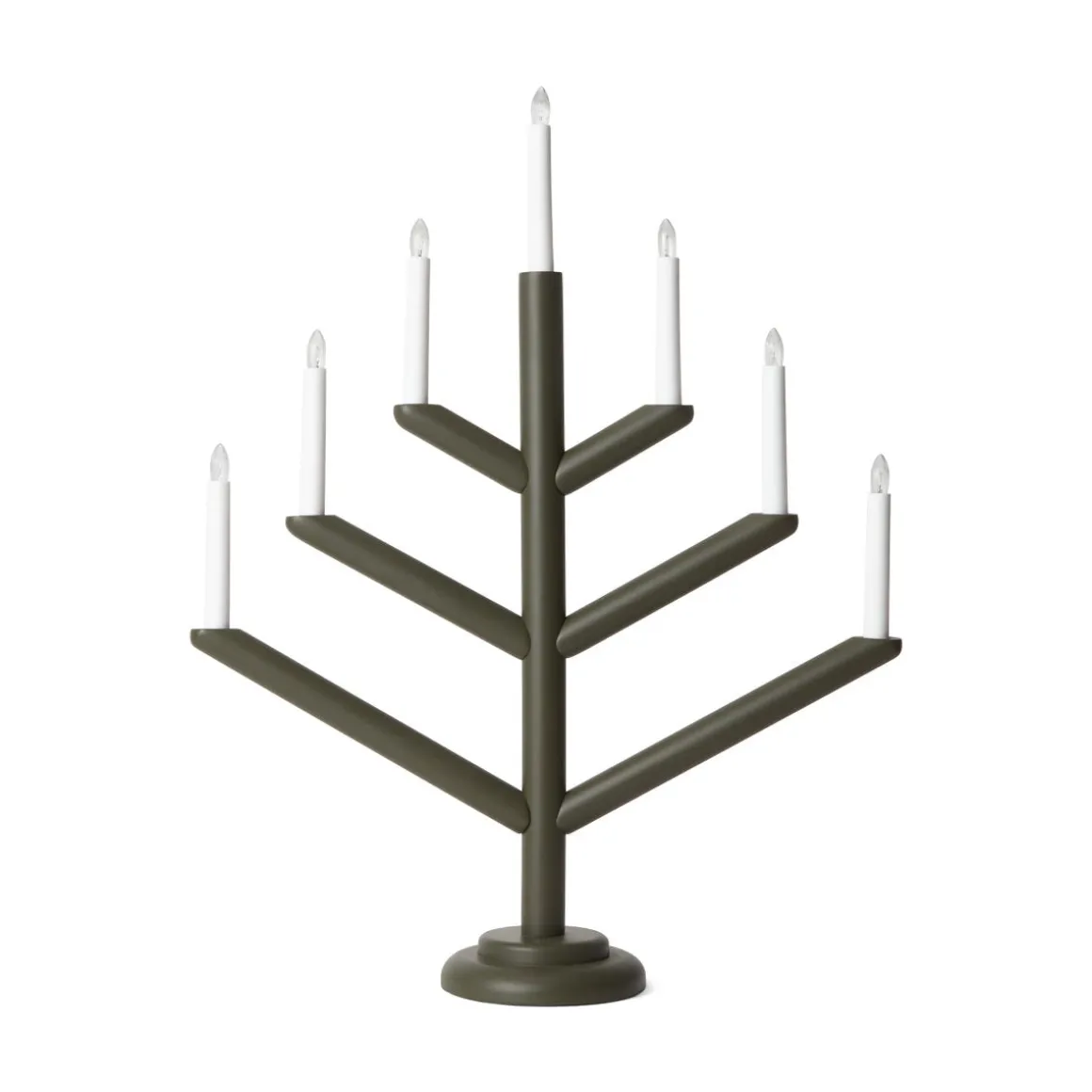 Elljusstake Träd 7 Ljus Mörkgrön