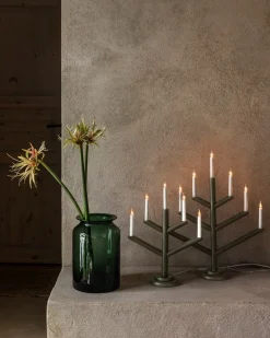 Elljusstake Träd 7 Ljus Mörkgrön