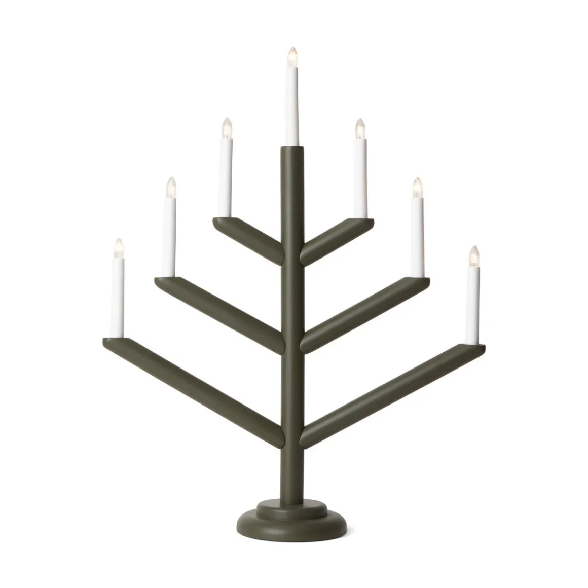 Elljusstake Träd 7 Ljus Mörkgrön