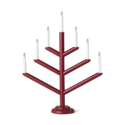 Elljusstake Träd 7 Ljus Mörkröd