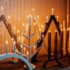 Elljusstake Träd 5 Ljus Trä