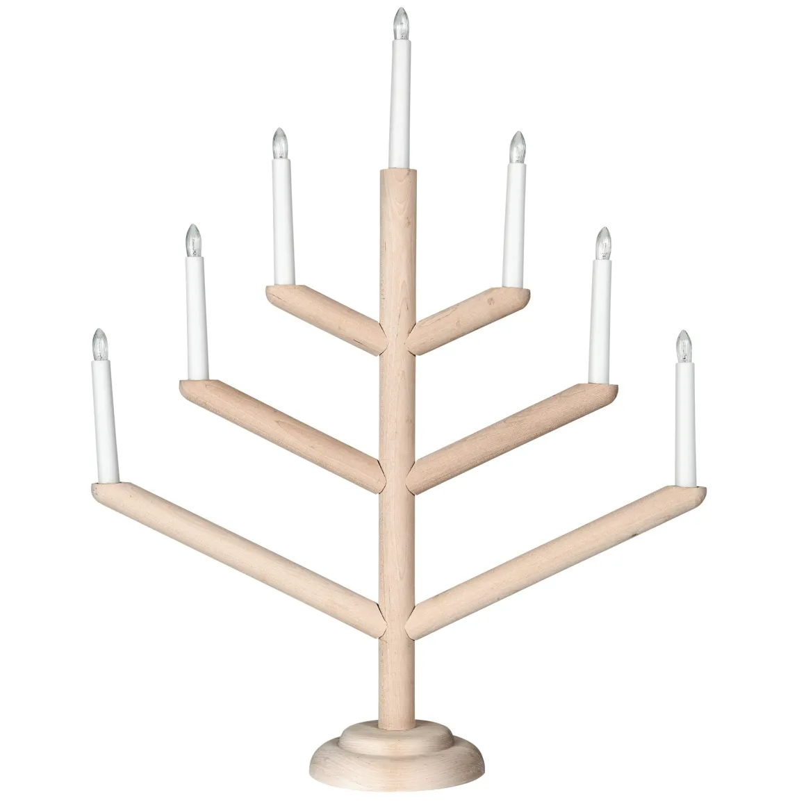 Elljusstake Träd 7 Ljus Trä