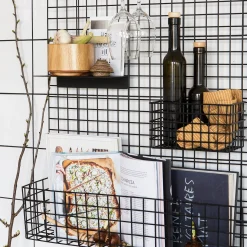 Förvaringstavla Rutnät Hylla 60x100cm Svart