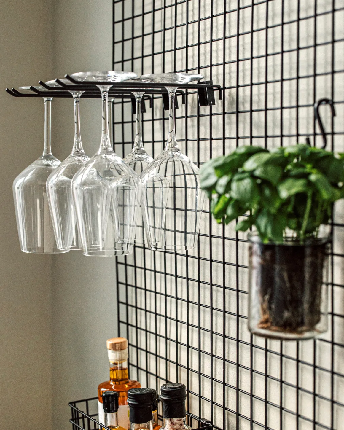 Förvaringstavla Rutnät Hylla 60x100cm Svart