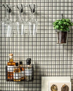 Förvaringstavla Rutnät Hylla 60x100cm Svart