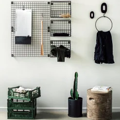 Förvaringstavla Rutnät 42x60cm Svart