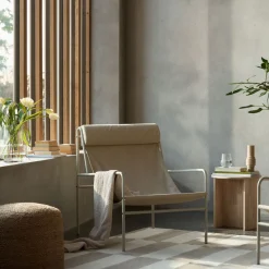 Fåtölj Metall Kanvas Beige