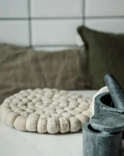 Grytunderlägg 20cm Ull Beige