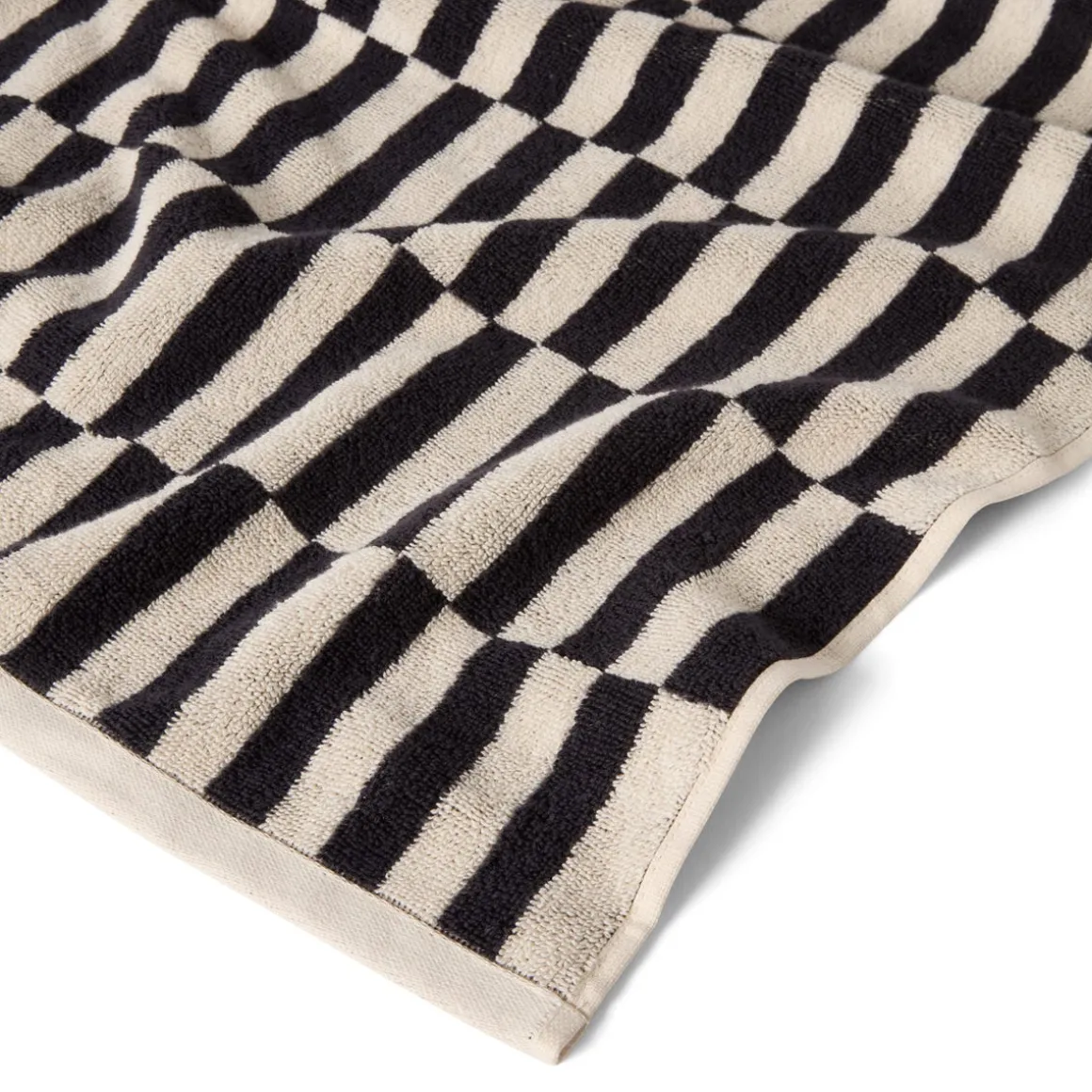 Handduk Avon 100x150cm Bomullsfrotté Svart/Beige