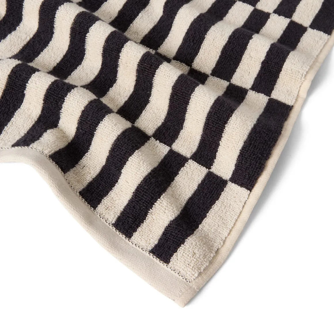 Handduk Avon 50x70cm Bomullsfrotté Svart/Beige