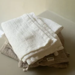 Handduk Våffla 50x70cm Bomull Bambu Vit