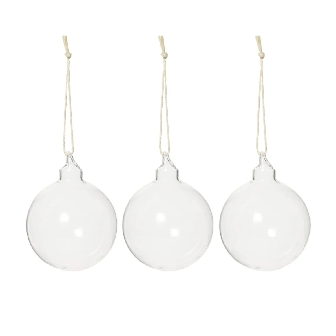 Juldekoration 6,5cm 3-p Klarglas