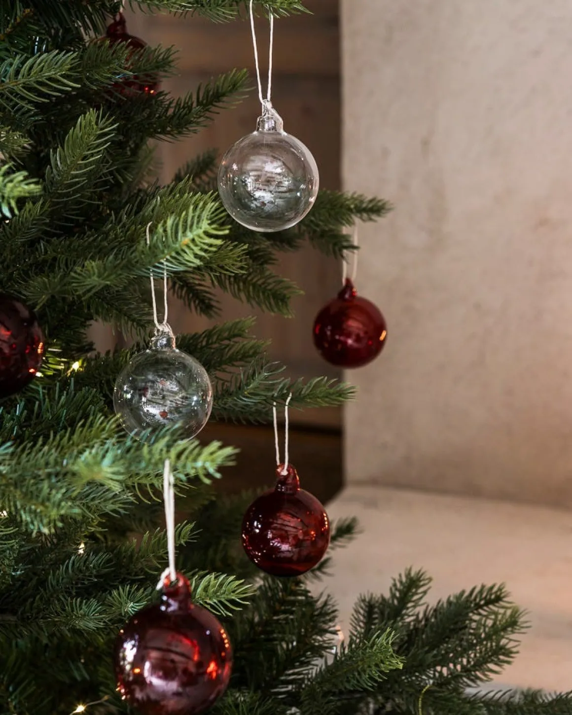 Juldekoration 6,5cm 3-p Klarglas