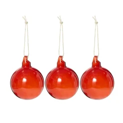 Juldekoration Glas 6,5cm 3-p Röd