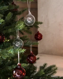 Juldekoration Glas 6,5cm 3-p Röd