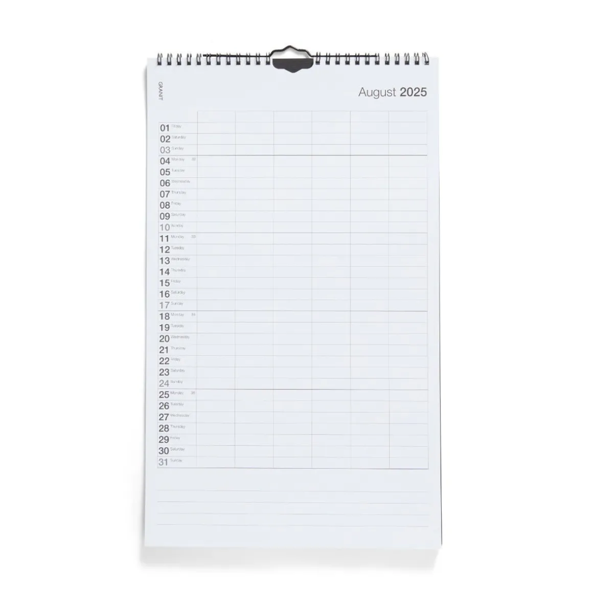 Kalender Kolumn 2025/2026 Engelska Beige