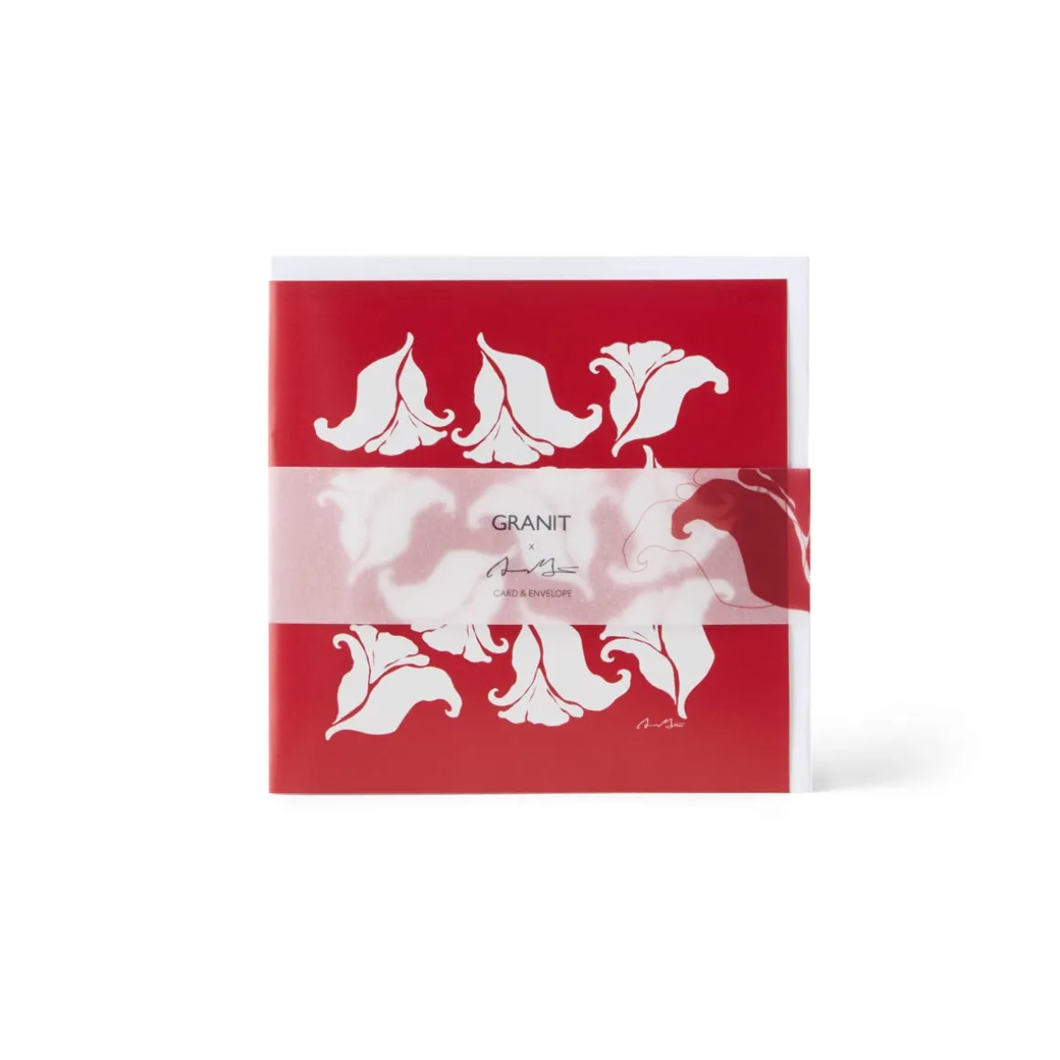 Kort m. Kuvert Poinsietta 15x15cm Anna Mörner