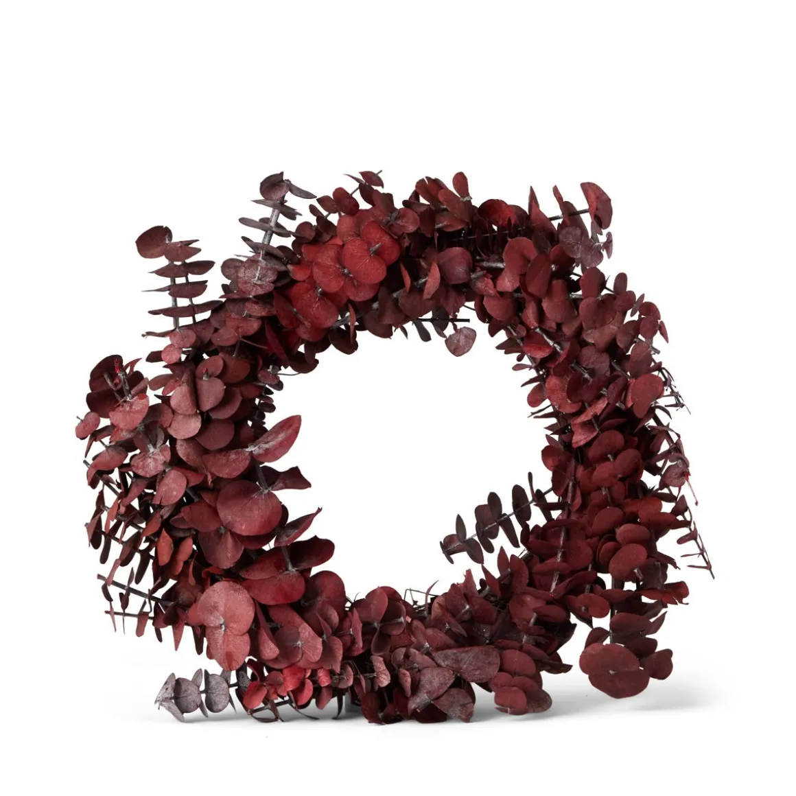 Krans Eucalyptus Preserverad 35cm Röd