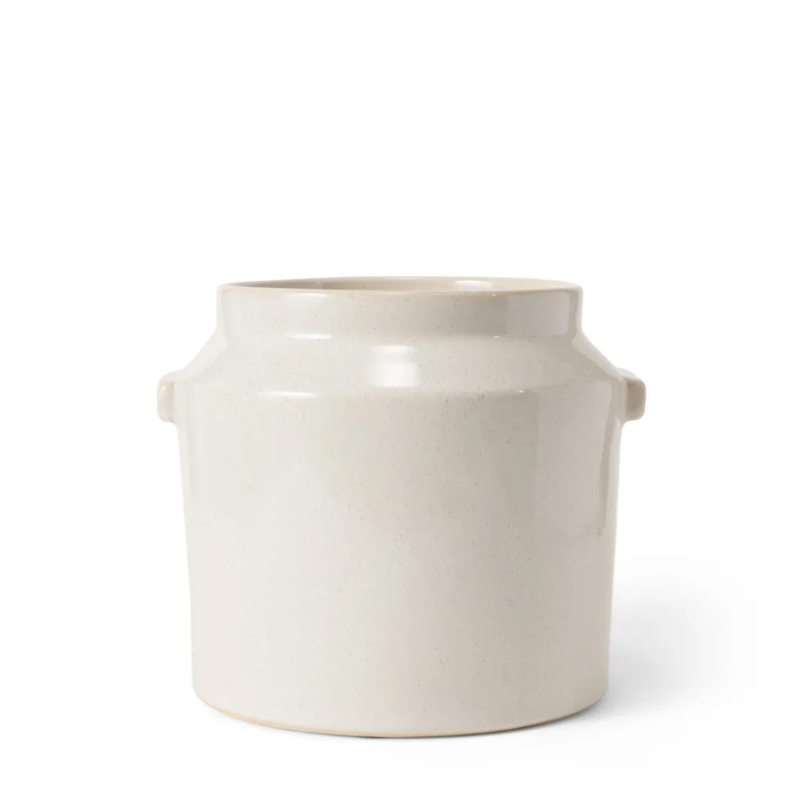 Kruka Stengods Handtag 21,6cm Vit