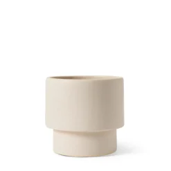 Kruka Stengods Kant 13,2x13cm Vit