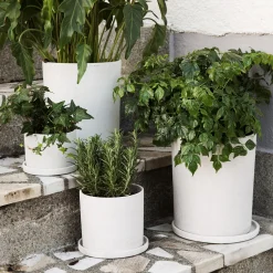 Kruka/Fat Polystone 13cm Vit