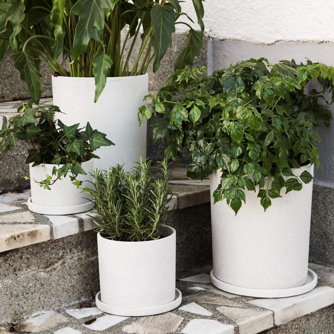 Kruka/Fat Polystone 13cm Vit