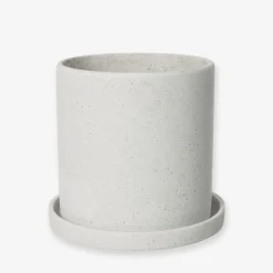 Kruka/Fat Polystone 16cm Vit