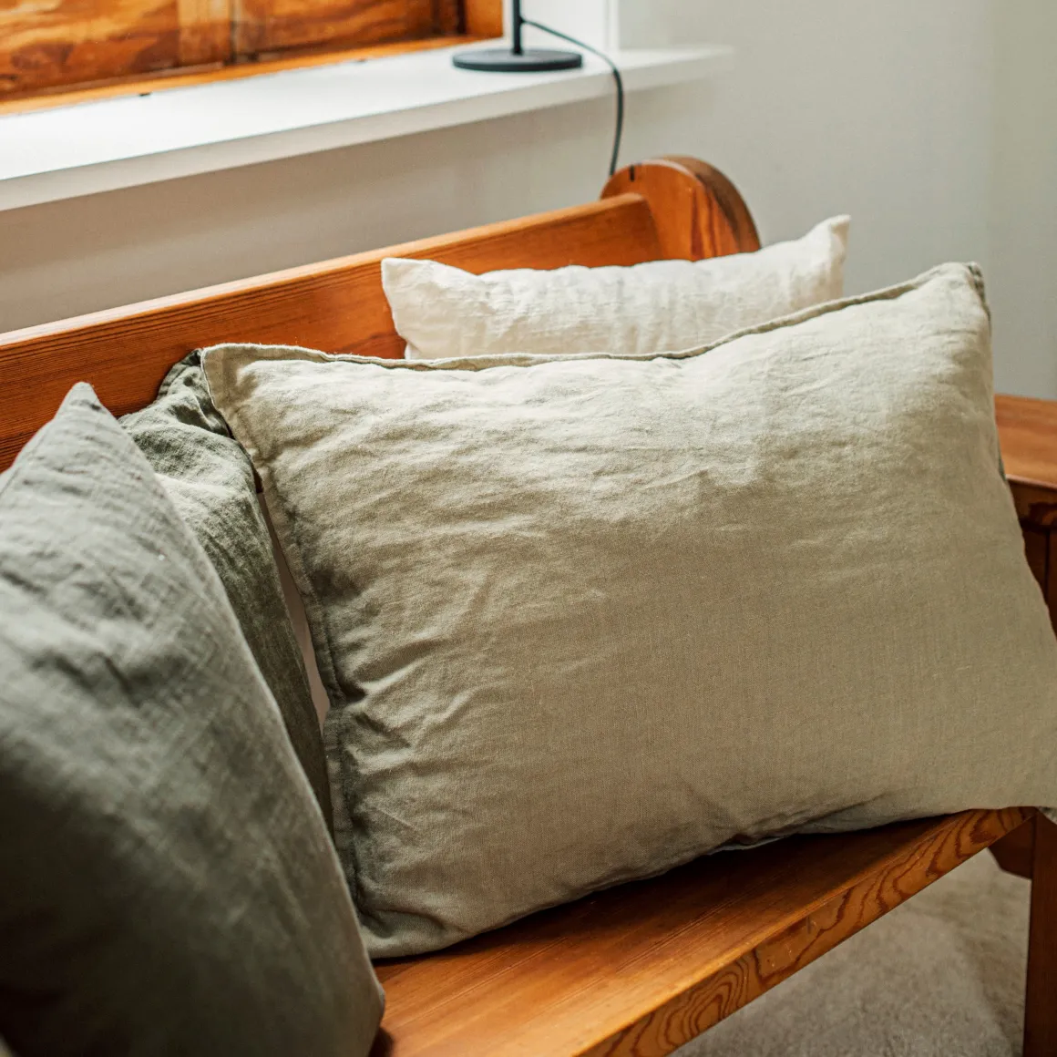 Kudde Linne 50x70cm Mörk Khakigrön
