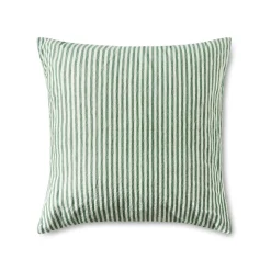 Kuddfodral Rand Linnemix 50X50cm Mörkgrön