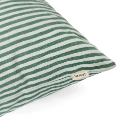 Kuddfodral Rand Linnemix 50X50cm Mörkgrön