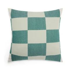 Kuddfodral Ullmix Ruta 50x50cm Grön