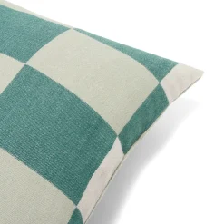 Kuddfodral Ullmix Ruta 50x50cm Grön