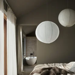 Lampskärm Rispapper Luna 80cm Vit