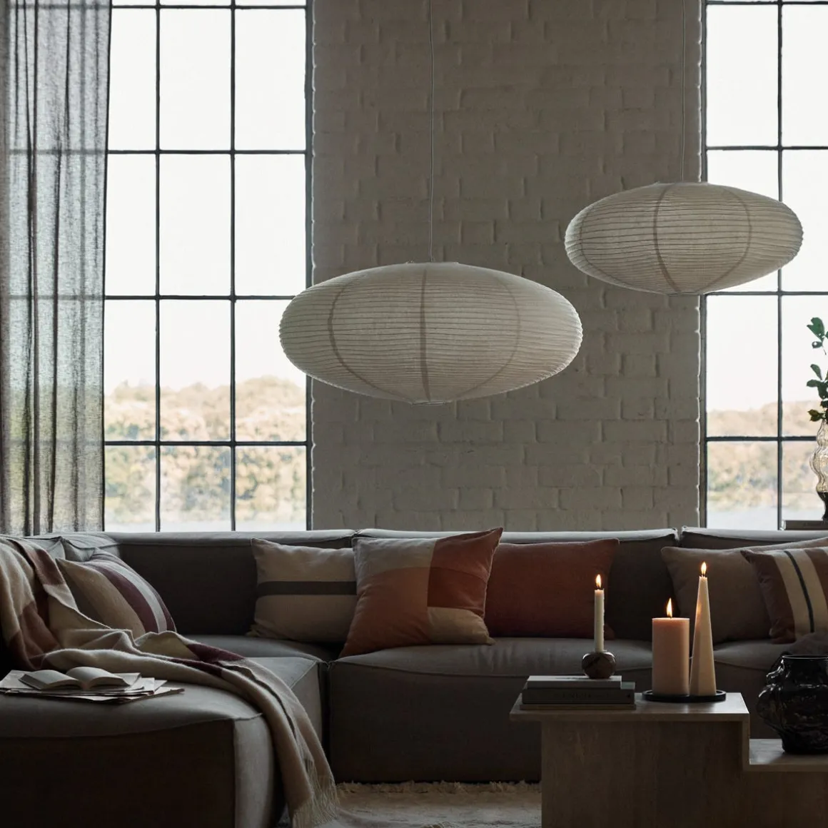 Lampskärm Rispapper Yuna 60cm Vit