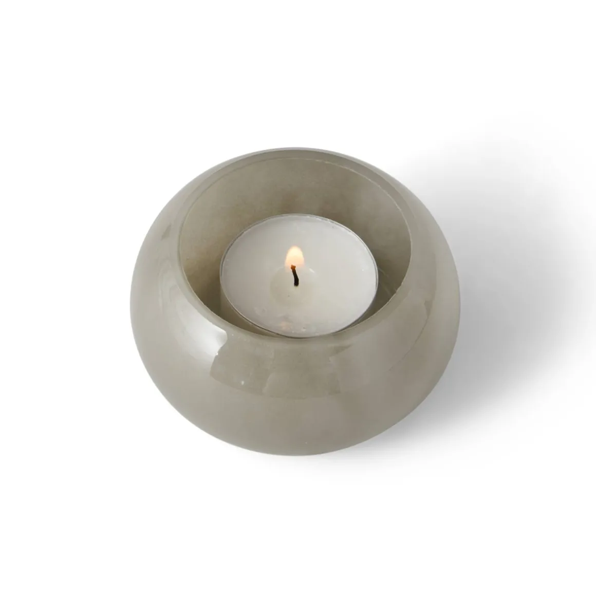 Ljuslykta Rund 8x8cm Grå