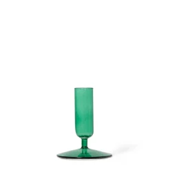 Ljusstake Glas 7,5x9,4cm Mörkgrön