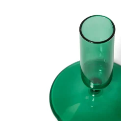 Ljusstake Glas 7,5x9,4cm Mörkgrön