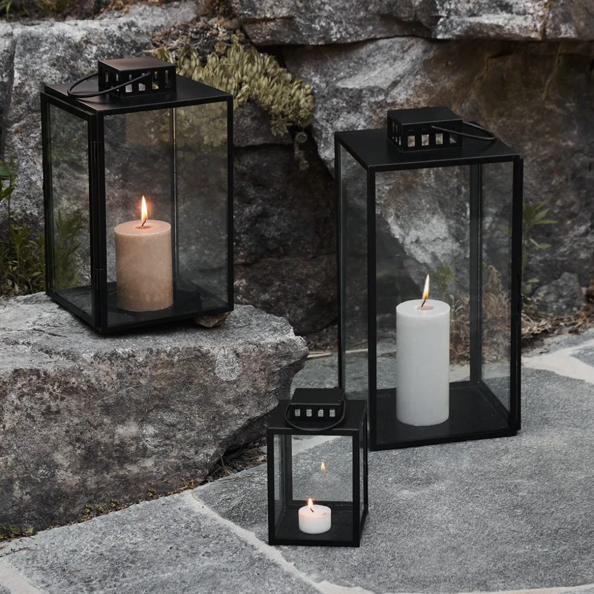 Lykta Metall 16cm Svart