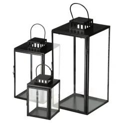 Lykta Metall 30,5cm Svart