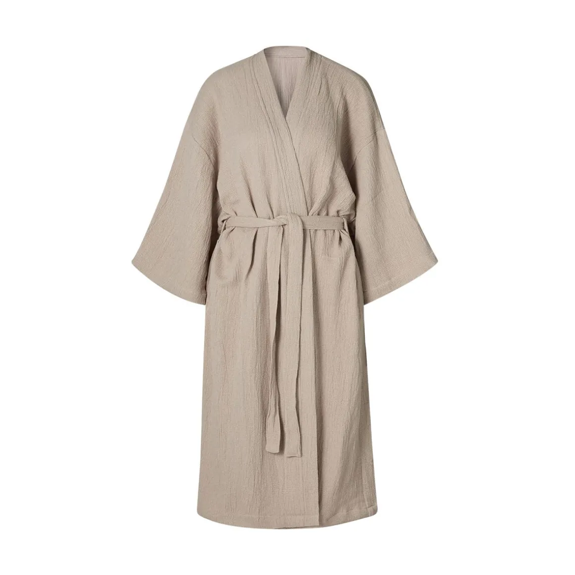 Morgonrock Våffla Bomull Bambu Beige