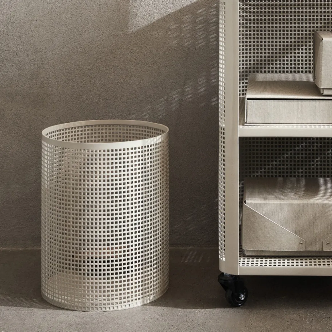 Papperskorg Mono Mesh 30x24cm Beige