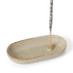 Rökelsehållare 13x6cm Oval Porslin Beige